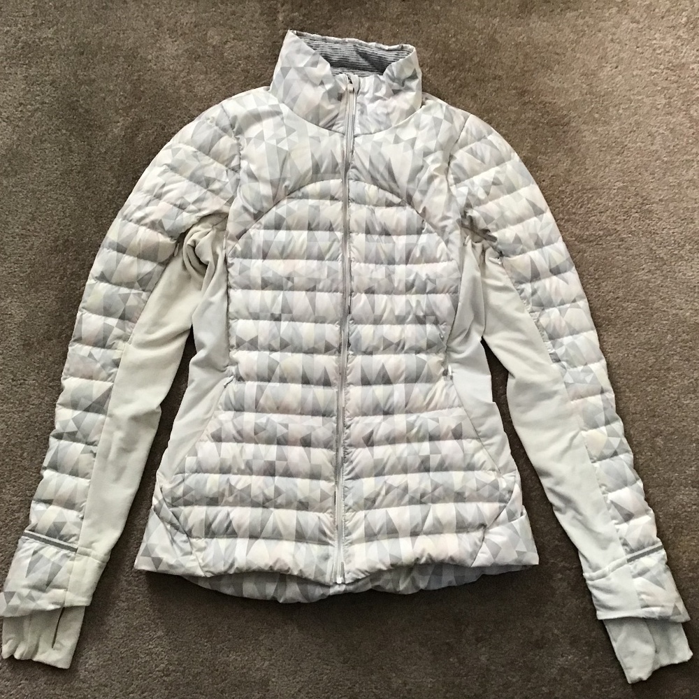 Lululemon Fluff Off Jacket - Stained Glass Love White Neutral Blush size 6